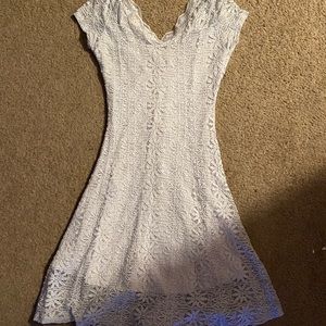 White floral lace dress